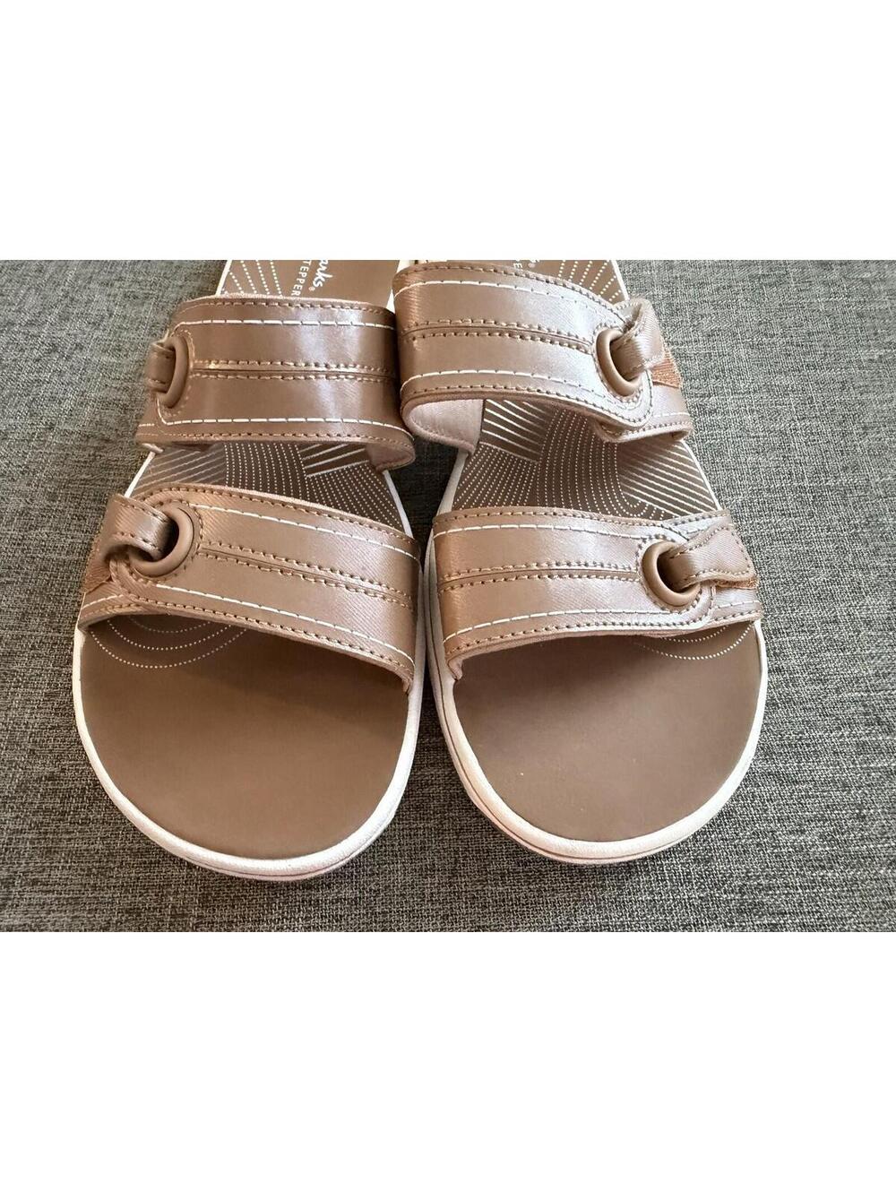 Clarks Women Cloudsteppers Breeze Maye Beige Slip On Sandals Womens Size 9 - Picture 10 of 12